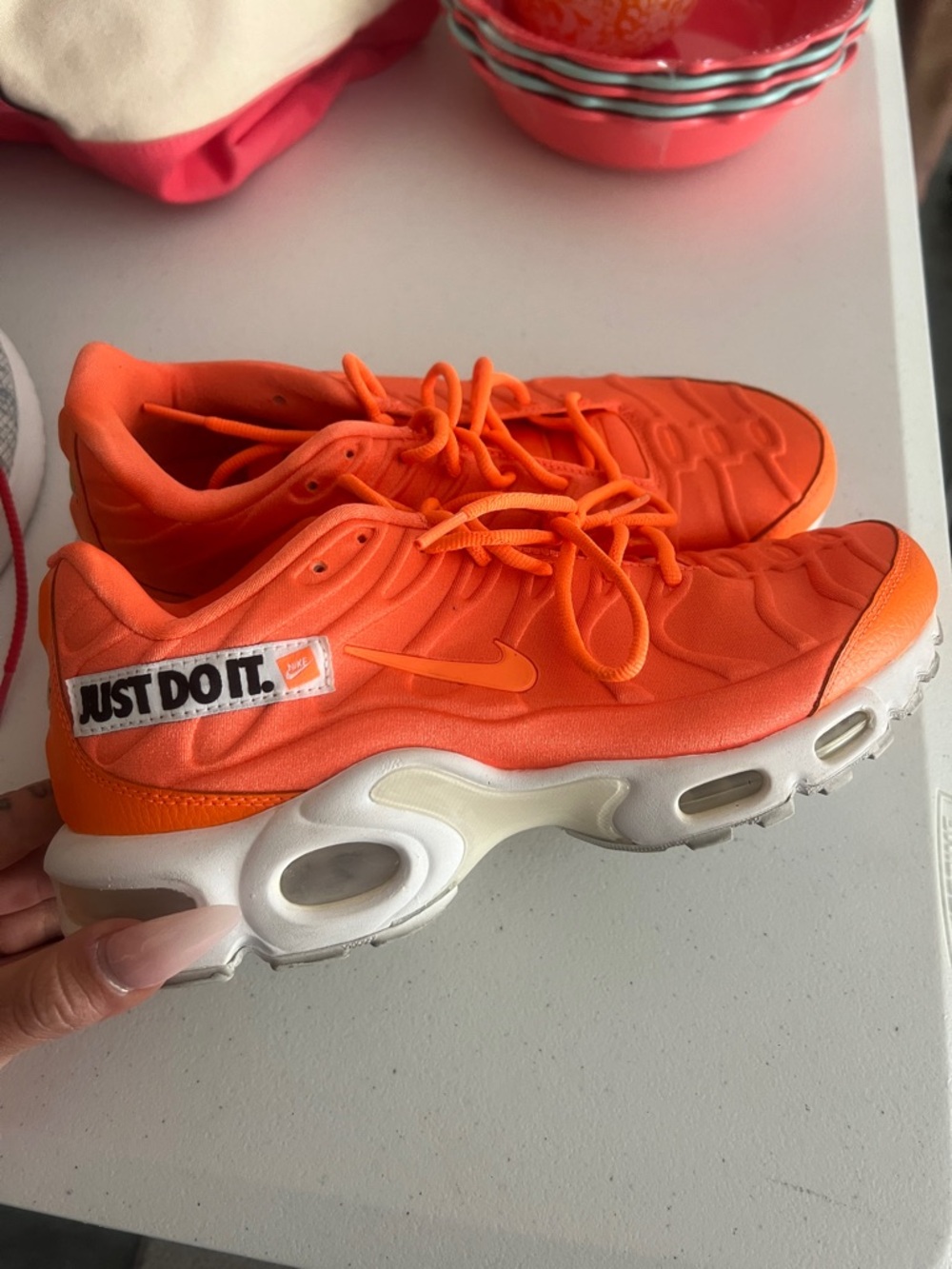 Nike Orange Air Max Plus TN 'Just Do It' Sneakers